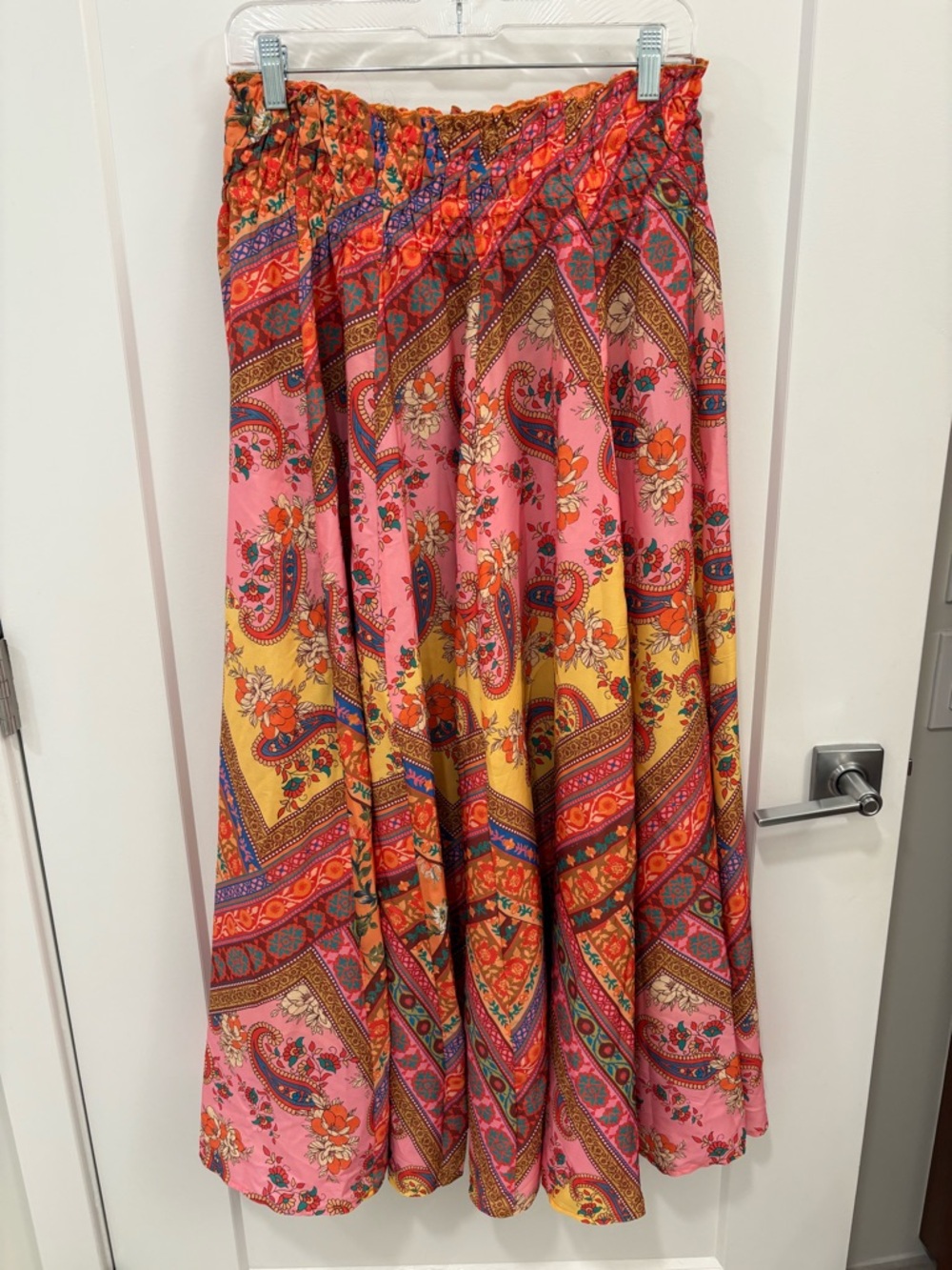 Calypso St. Barth Tropical Boho Multicolor Paisley A-Line Maxi Skirt Size M